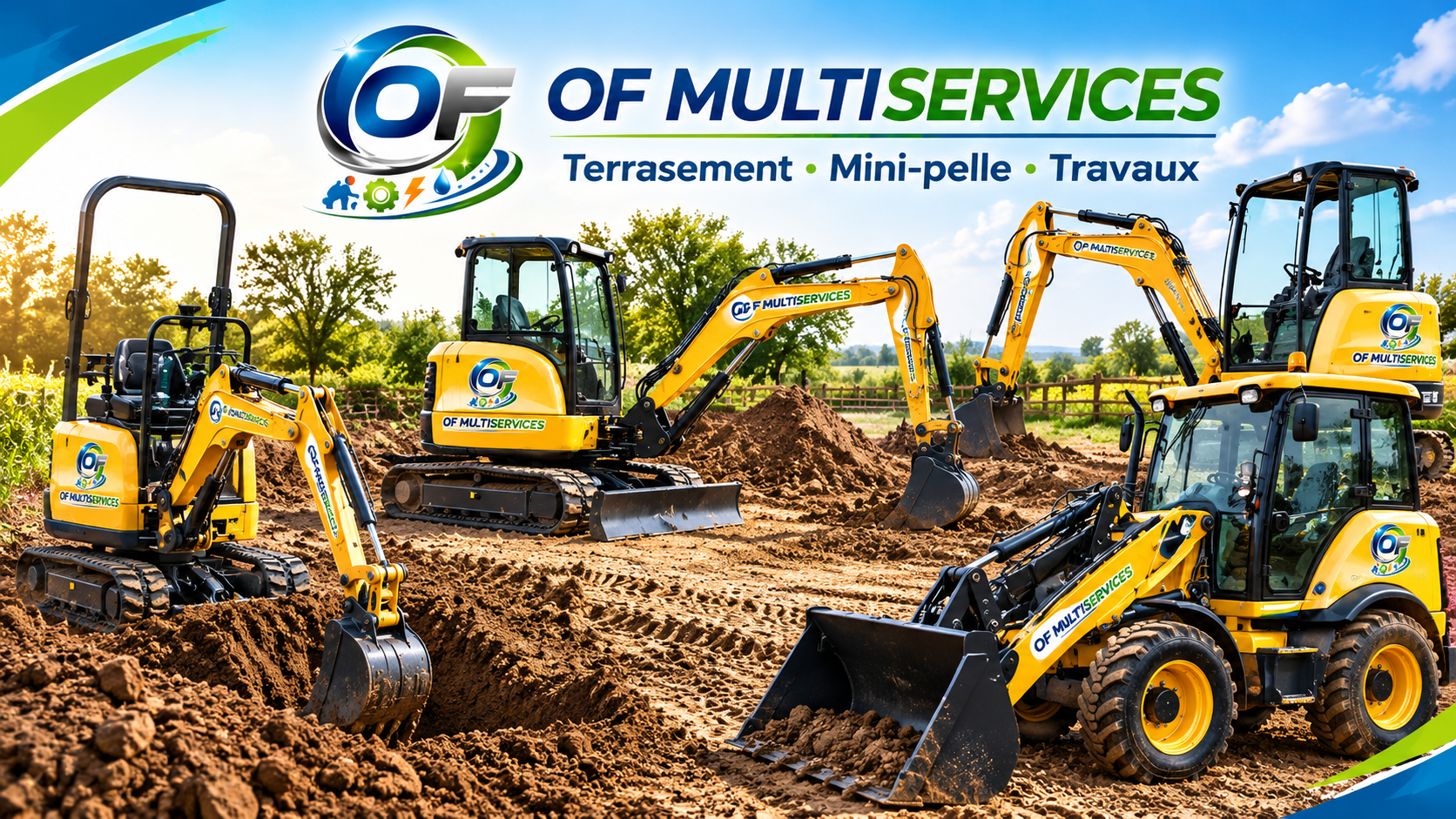 OF Multiservices - mini-pelles et engins de terrassement sur chantier